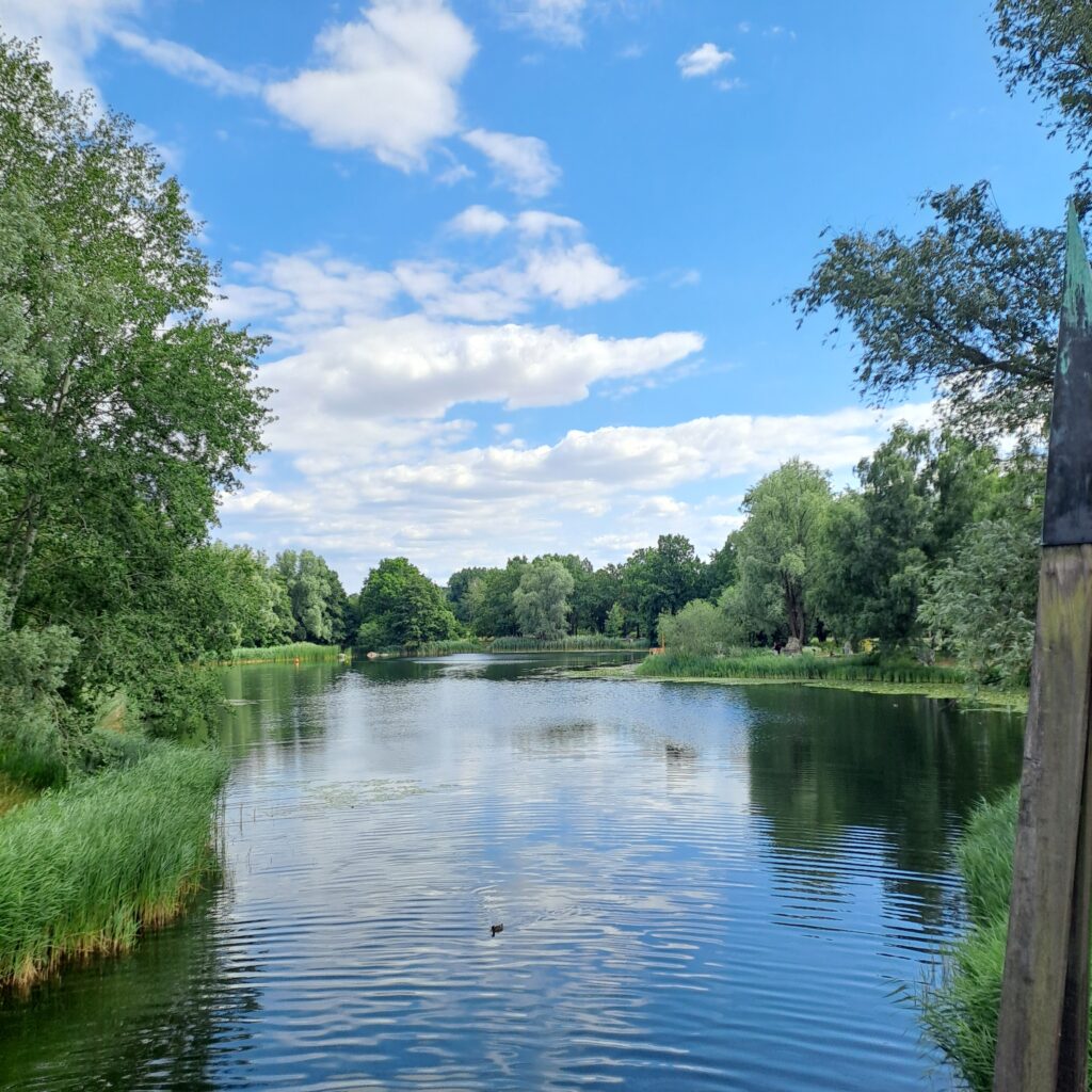 Blick auf den See von der Brücke aus